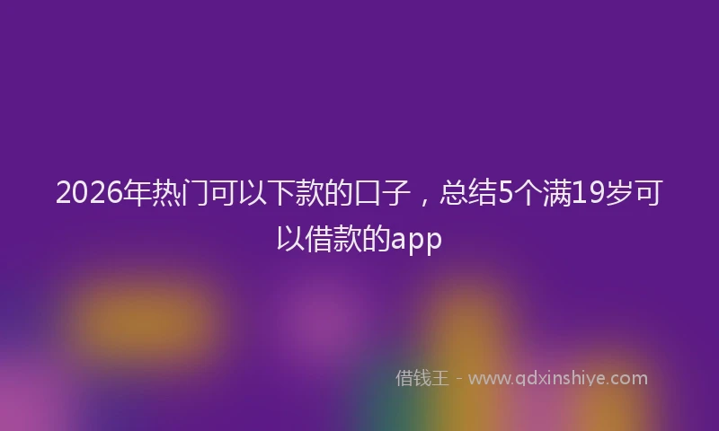2026年热门可以下款的口子，总结5个满19岁可以借款的app