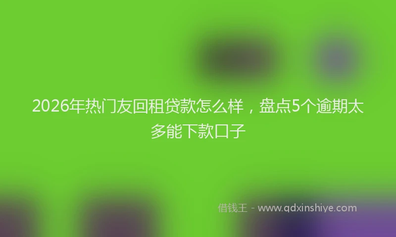 2026年热门友回租贷款怎么样，盘点5个逾期太多能下款口子