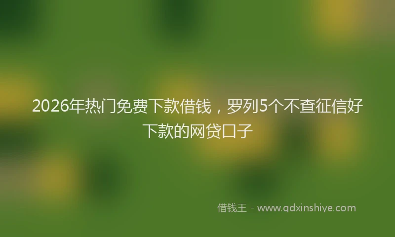 2026年热门免费下款借钱，罗列5个不查征信好下款的网贷口子