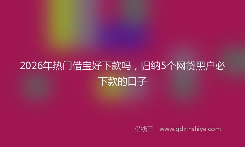 2026年热门借宝好下款吗，归纳5个网贷黑户必下款的口子