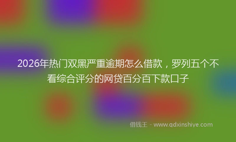2026年热门双黑严重逾期怎么借款，罗列五个不看综合评分的网贷百分百下款口子