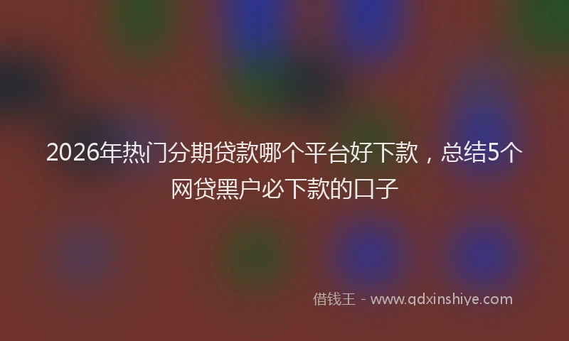 2026年热门分期贷款哪个平台好下款，总结5个网贷黑户必下款的口子