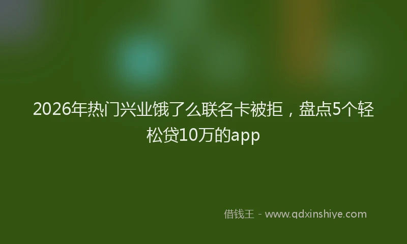 2026年热门兴业饿了么联名卡被拒，盘点5个轻松贷10万的app