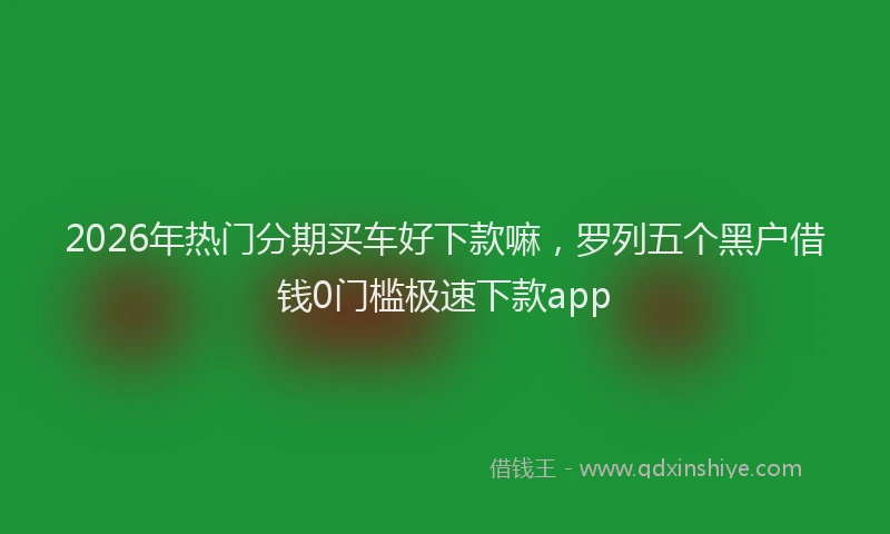 2026年热门分期买车好下款嘛，罗列五个黑户借钱0门槛极速下款app