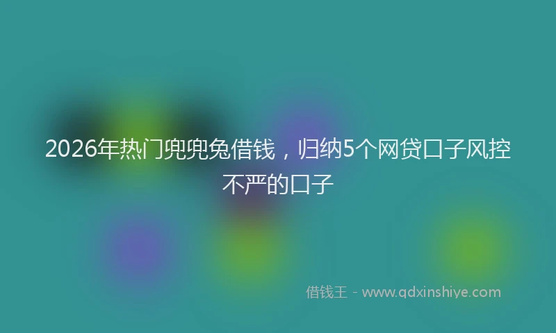 2026年热门兜兜兔借钱，归纳5个网贷口子风控不严的口子