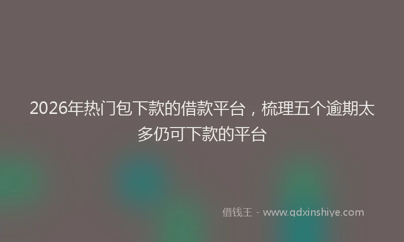 2026年热门包下款的借款平台，梳理五个逾期太多仍可下款的平台