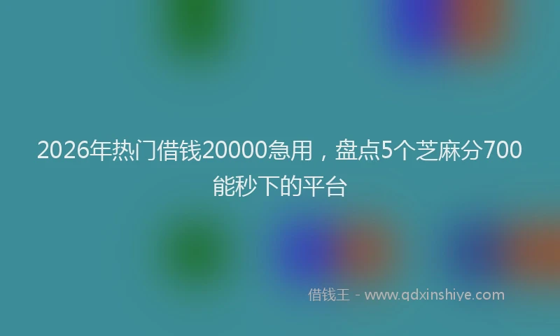 2026年热门借钱20000急用，盘点5个芝麻分700能秒下的平台