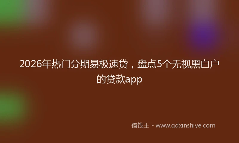 2026年热门分期易极速贷，盘点5个无视黑白户的贷款app