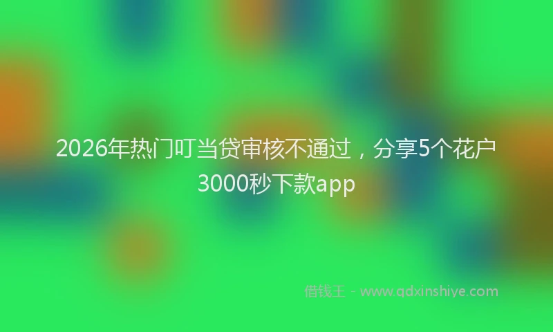 2026年热门叮当贷审核不通过，分享5个花户3000秒下款app