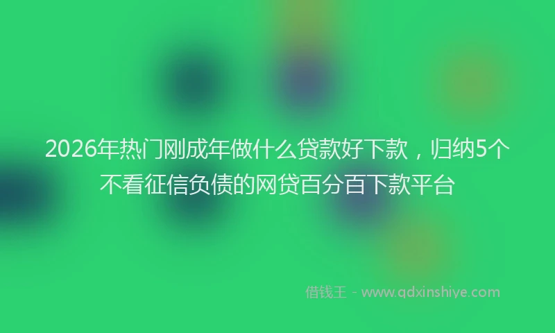 2026年热门刚成年做什么贷款好下款，归纳5个不看征信负债的网贷百分百下款平台