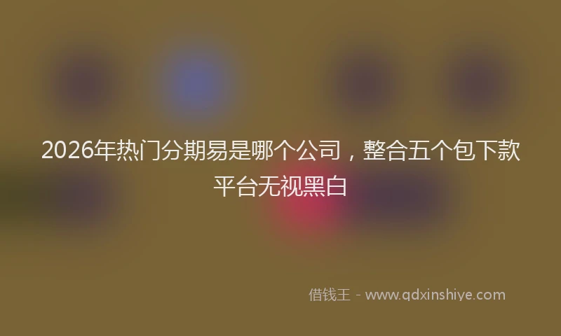 2026年热门分期易是哪个公司，整合五个包下款平台无视黑白