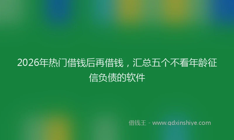 2026年热门借钱后再借钱，汇总五个不看年龄征信负债的软件