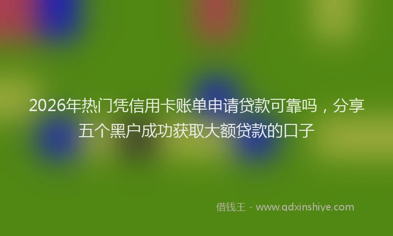 2026年热门凭信用卡账单申请贷款可靠吗，分享五个黑户成功获取大额贷款的口子