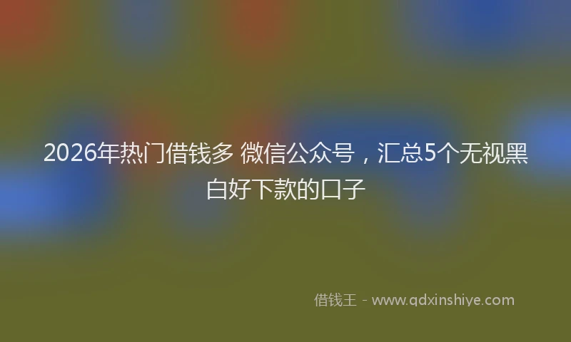 2026年热门借钱多 微信公众号，汇总5个无视黑白好下款的口子