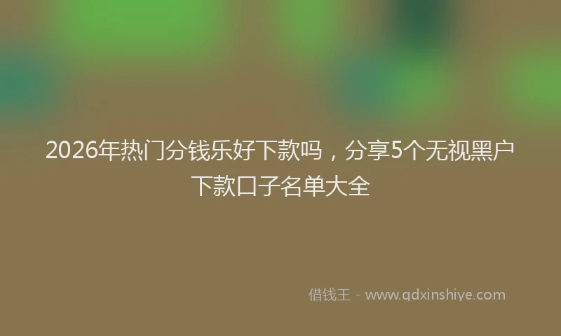 2026年热门分钱乐好下款吗，分享5个无视黑户下款口子名单大全