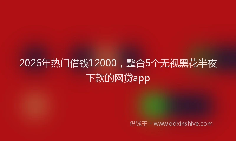 2026年热门借钱12000，整合5个无视黑花半夜下款的网贷app