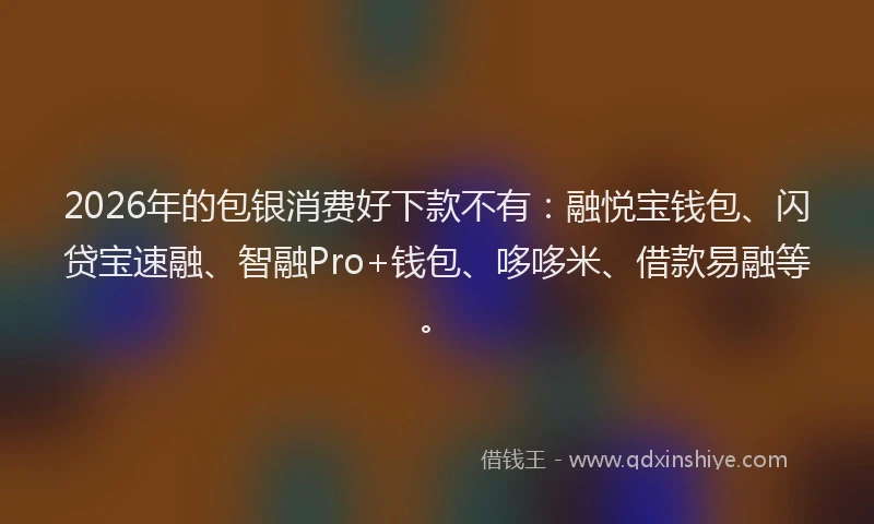 2026年的包银消费好下款不有：融悦宝钱包、闪贷宝速融、智融Pro+钱包、哆哆米、借款易融等。