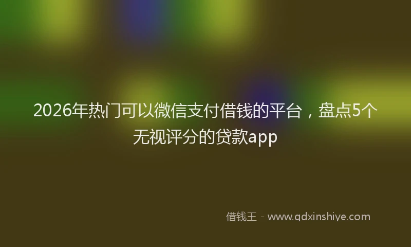 2026年热门可以微信支付借钱的平台，盘点5个无视评分的贷款app