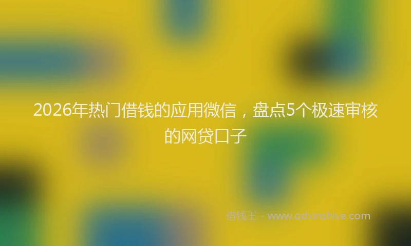 2026年热门借钱的应用微信，盘点5个极速审核的网贷口子