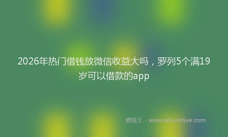 2026年热门借钱放微信收益大吗，罗列5个满19岁可以借款的app
