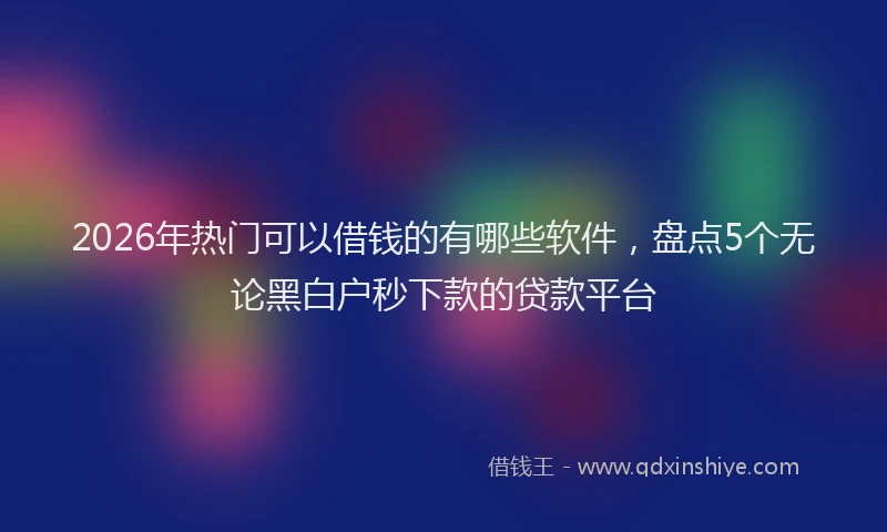 2026年热门可以借钱的有哪些软件，盘点5个无论黑白户秒下款的贷款平台