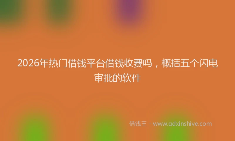 2026年热门借钱平台借钱收费吗，概括五个闪电审批的软件