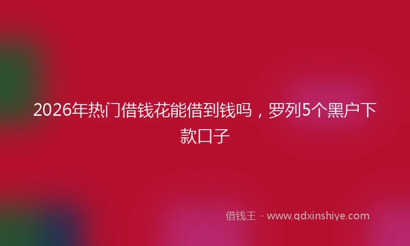 2026年热门借钱花能借到钱吗，罗列5个黑户下款口子