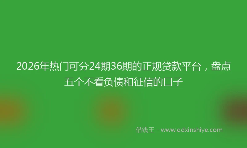 2026年热门可分24期36期的正规贷款平台，盘点五个不看负债和征信的口子