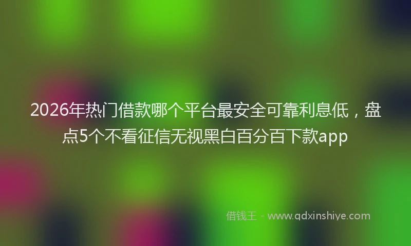 2026年热门借款哪个平台最安全可靠利息低，盘点5个不看征信无视黑白百分百下款app