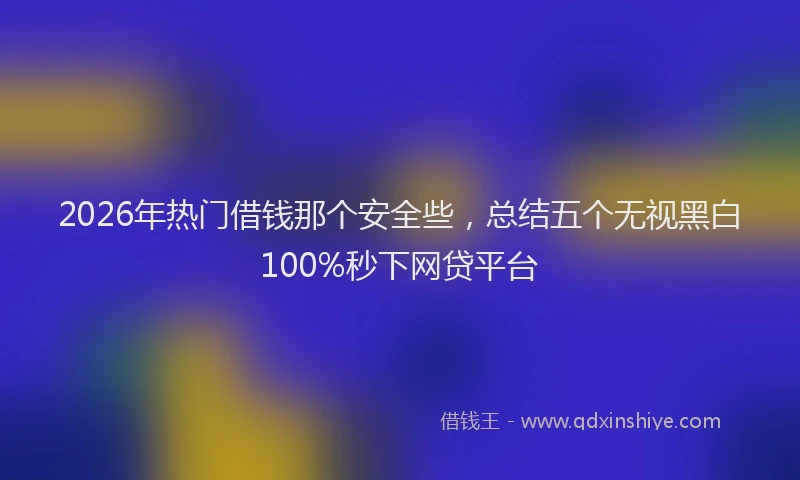 2026年热门借钱那个安全些，总结五个无视黑白100%秒下网贷平台