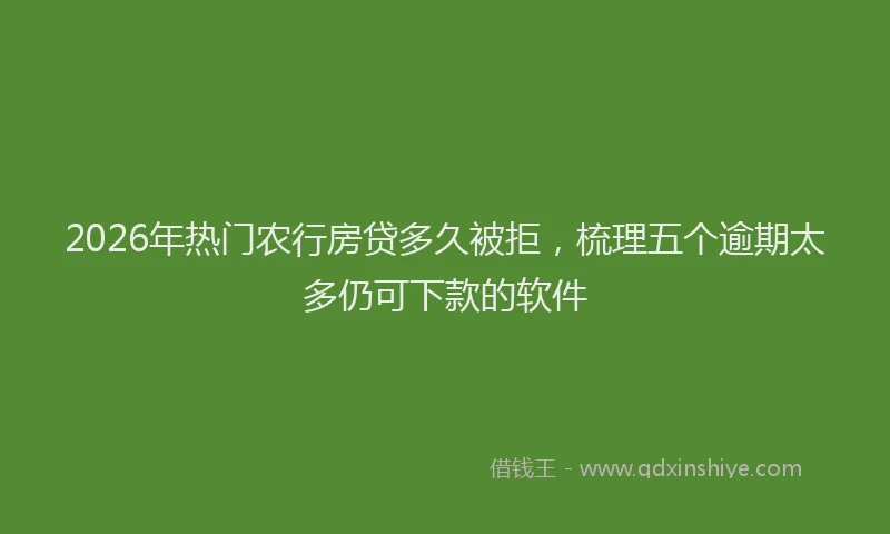 2026年热门农行房贷多久被拒，梳理五个逾期太多仍可下款的软件