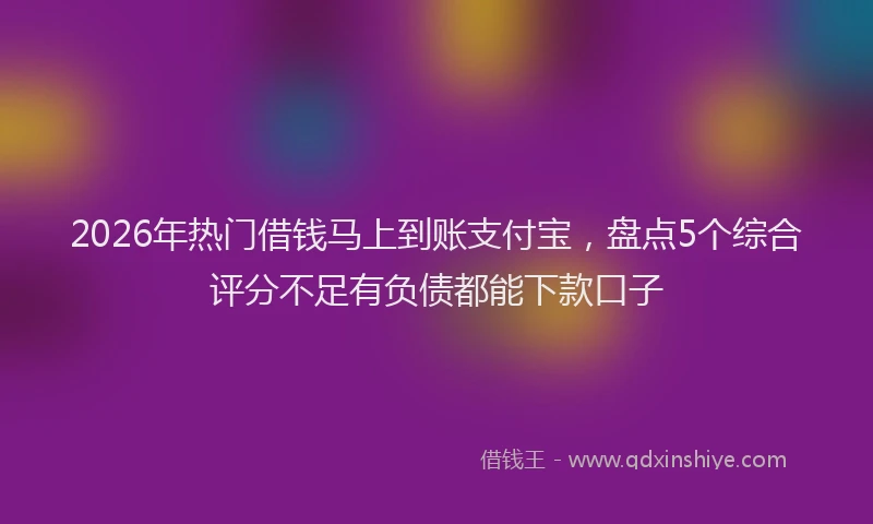 2026年热门借钱马上到账支付宝，盘点5个综合评分不足有负债都能下款口子