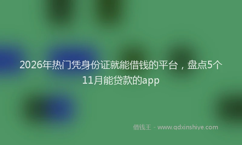 2026年热门凭身份证就能借钱的平台，盘点5个11月能贷款的app
