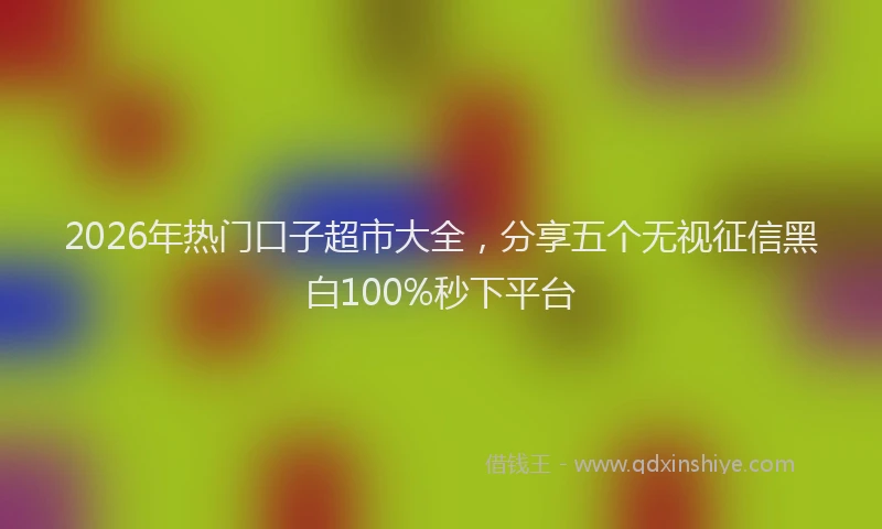 2026年热门口子超市大全，分享五个无视征信黑白100%秒下平台