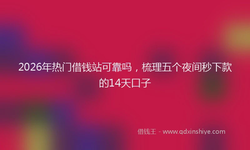 2026年热门借钱站可靠吗，梳理五个夜间秒下款的14天口子