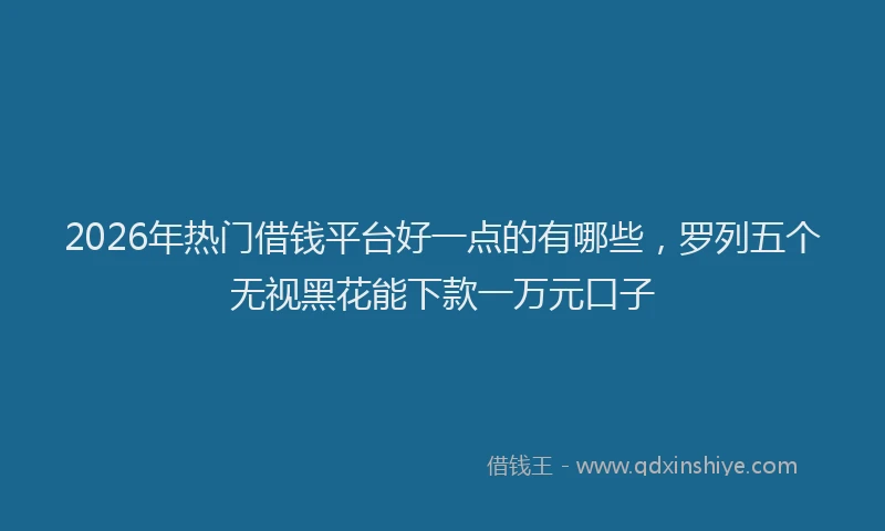 2026年热门借钱平台好一点的有哪些，罗列五个无视黑花能下款一万元口子