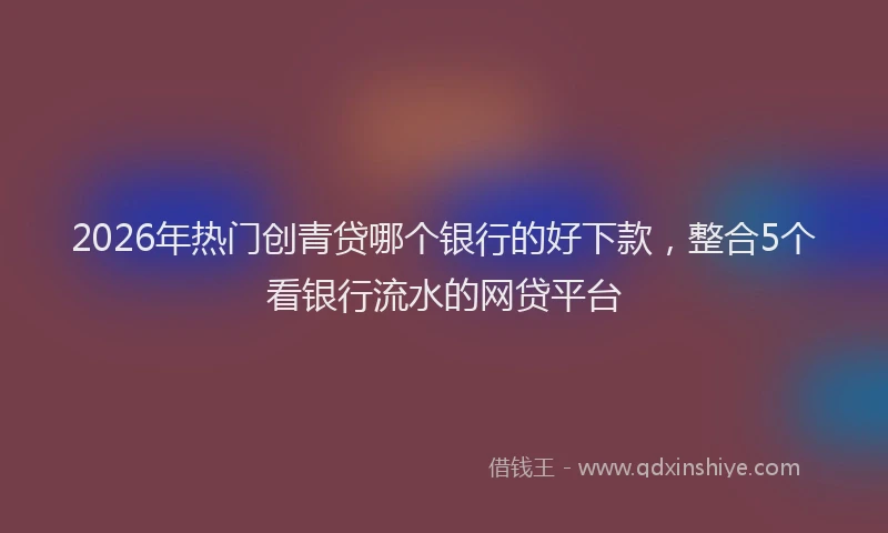 2026年热门创青贷哪个银行的好下款，整合5个看银行流水的网贷平台