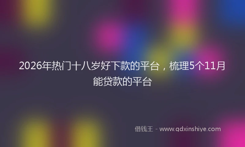 2026年热门十八岁好下款的平台，梳理5个11月能贷款的平台