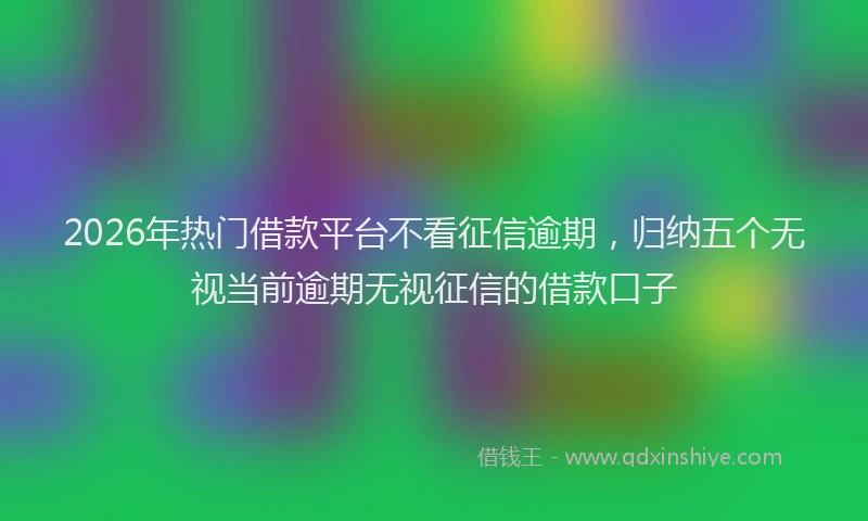 2026年热门借款平台不看征信逾期，归纳五个无视当前逾期无视征信的借款口子