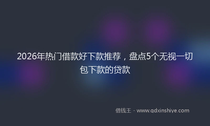2026年热门借款好下款推荐，盘点5个无视一切包下款的贷款