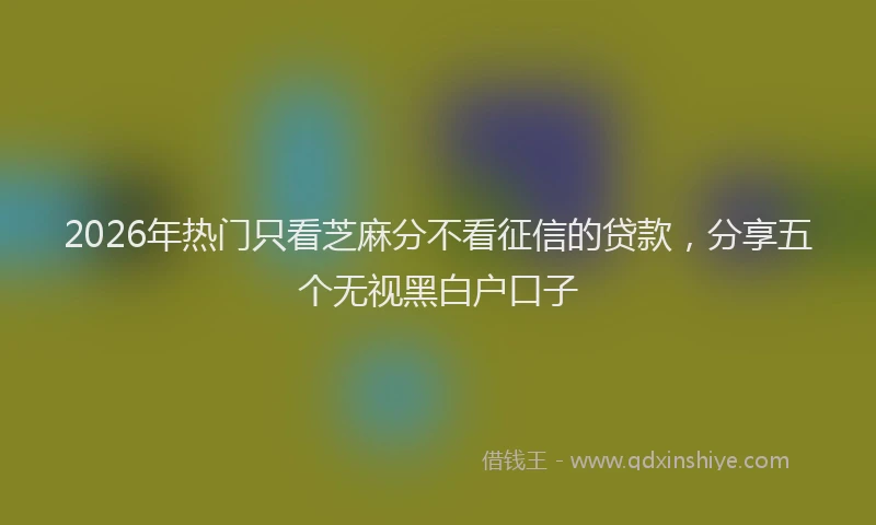 2026年热门只看芝麻分不看征信的贷款，分享五个无视黑白户口子