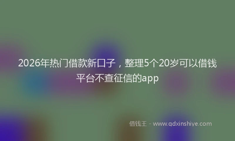 2026年热门借款新口子，整理5个20岁可以借钱平台不查征信的app