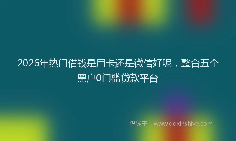 2026年热门借钱是用卡还是微信好呢，整合五个黑户0门槛贷款平台