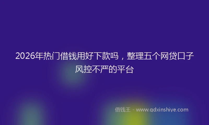 2026年热门借钱用好下款吗，整理五个网贷口子风控不严的平台