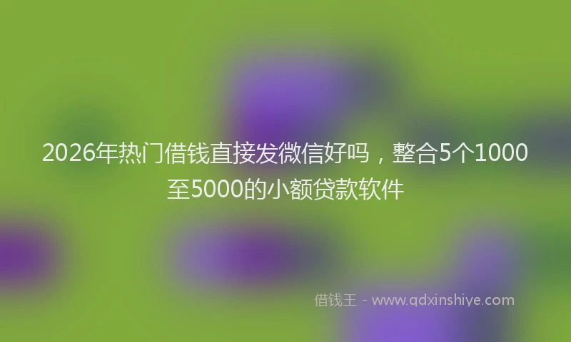 2026年热门借钱直接发微信好吗，整合5个1000至5000的小额贷款软件