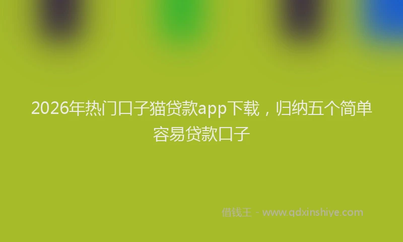 2026年热门口子猫贷款app下载，归纳五个简单容易贷款口子