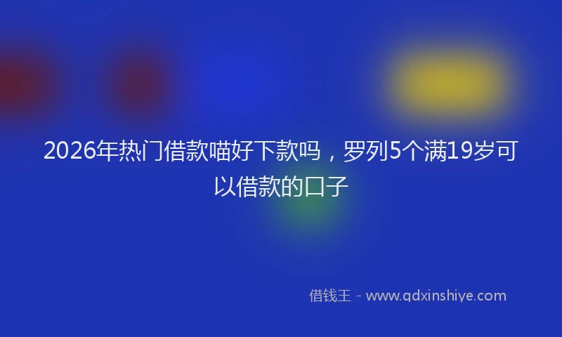 2026年热门借款喵好下款吗，罗列5个满19岁可以借款的口子