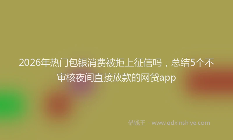 2026年热门包银消费被拒上征信吗，总结5个不审核夜间直接放款的网贷app