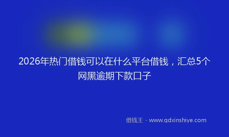 2026年热门借钱可以在什么平台借钱，汇总5个网黑逾期下款口子