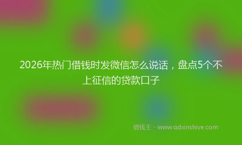 2026年热门借钱时发微信怎么说话，盘点5个不上征信的贷款口子